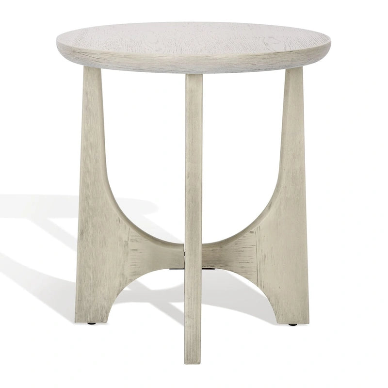 Mid-Century Wood Accent Table with Whitewash Finish - 20W x 20D x 22H