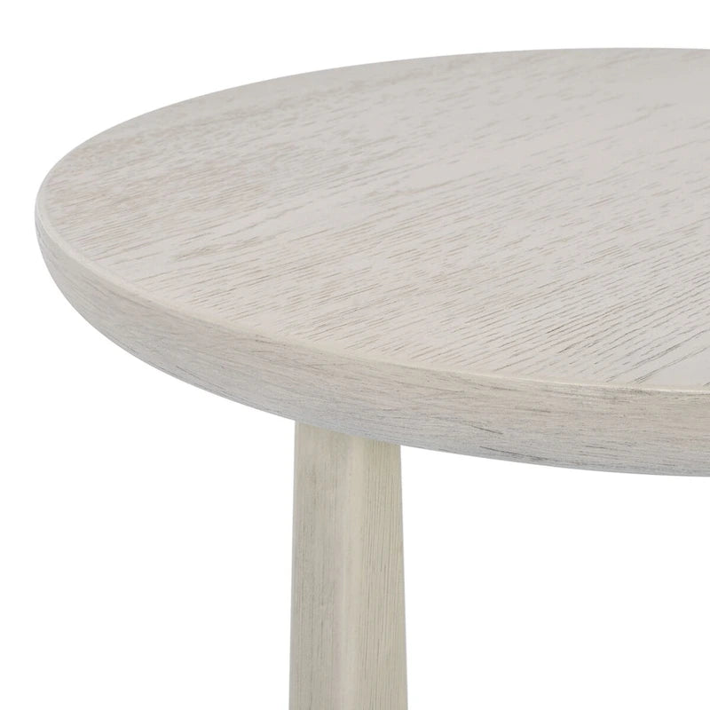 Mid-Century Wood Accent Table with Whitewash Finish - 20W x 20D x 22H