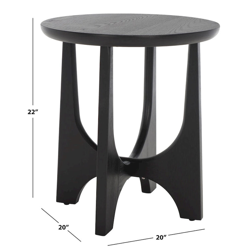 Mid-Century Wood Accent Table with Whitewash Finish - 20W x 20D x 22H