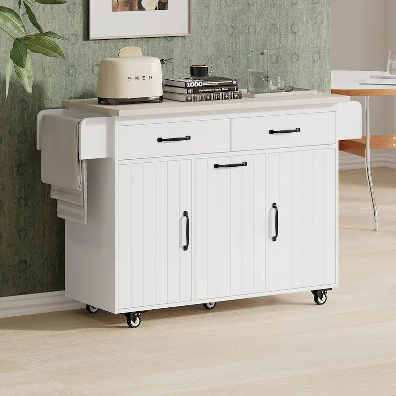 Kitchen Island with Trash Can Storage Cabinet