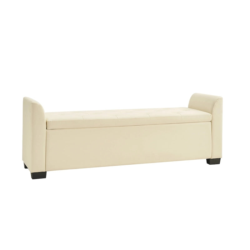 Traditional Tufted Storage Bench with Flared Arms - 57.75"W