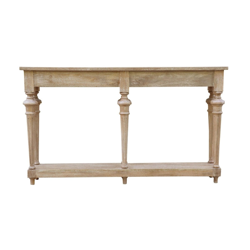 60-Inch Traditional Turned Leg Console Table - Mango Hardwood