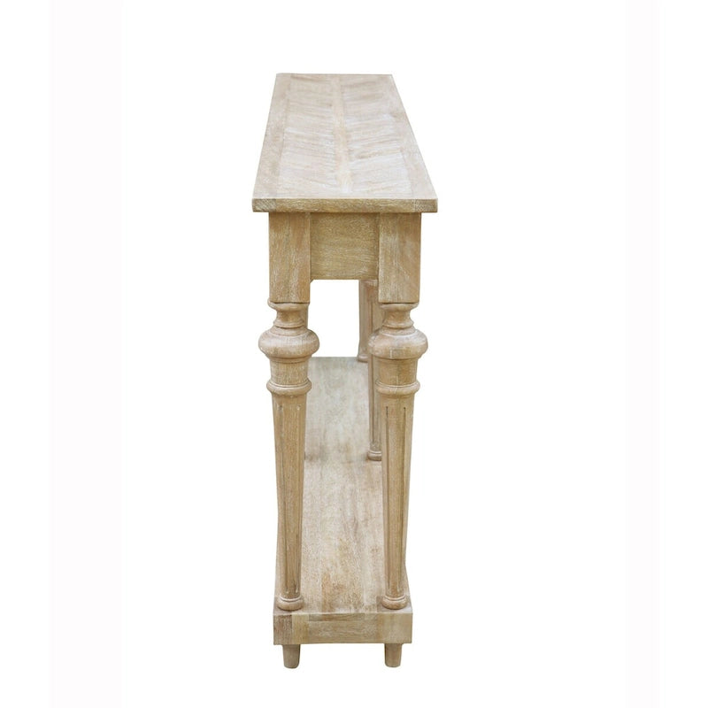 60-Inch Traditional Turned Leg Console Table - Mango Hardwood