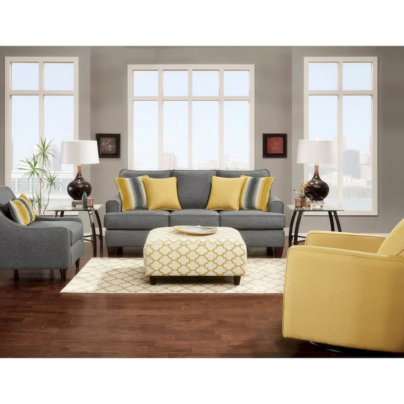 Gray Queen Sleep Sofa with Sloped Track Arms