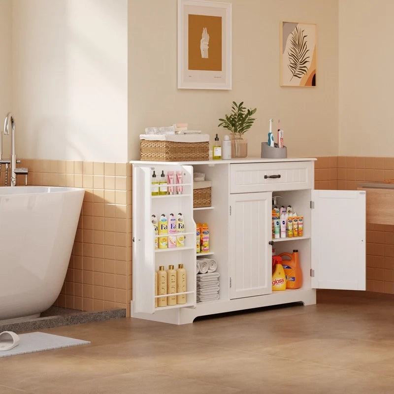 Buffet Cabinet Storage Sideboard, Kitchen Sideboard Storage Buffet Cabinet with Drawer and 3 Doors
