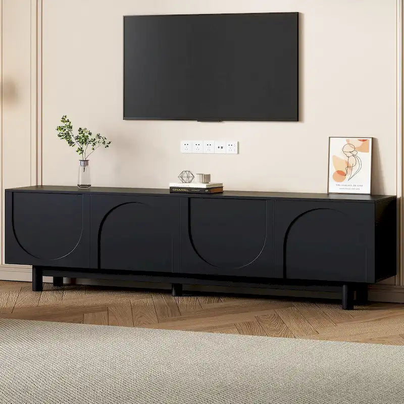 TV Stand with Arch Cabinets for TVs Up to 78" - Entertainment Center