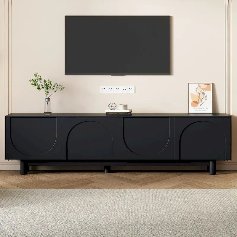 TV Stand with Arch Cabinets for TVs Up to 78" - Entertainment Center
