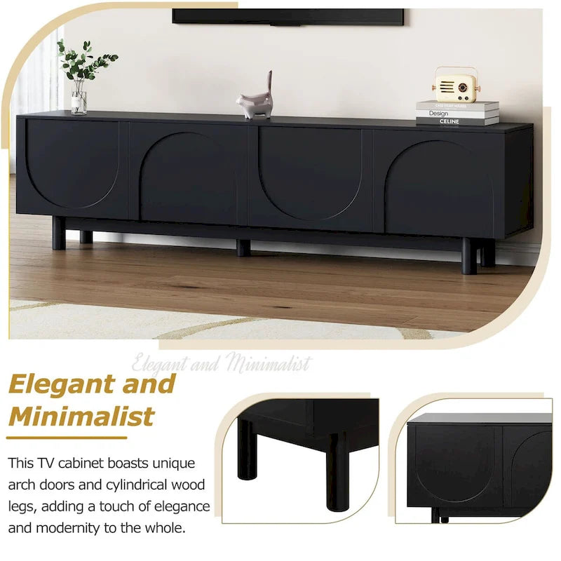 TV Stand with Arch Cabinets for TVs Up to 78" - Entertainment Center