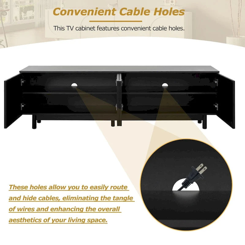 TV Stand with Arch Cabinets for TVs Up to 78" - Entertainment Center