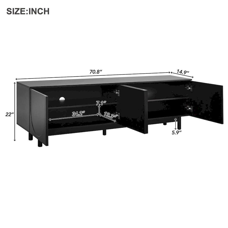 TV Stand with Arch Cabinets for TVs Up to 78" - Entertainment Center