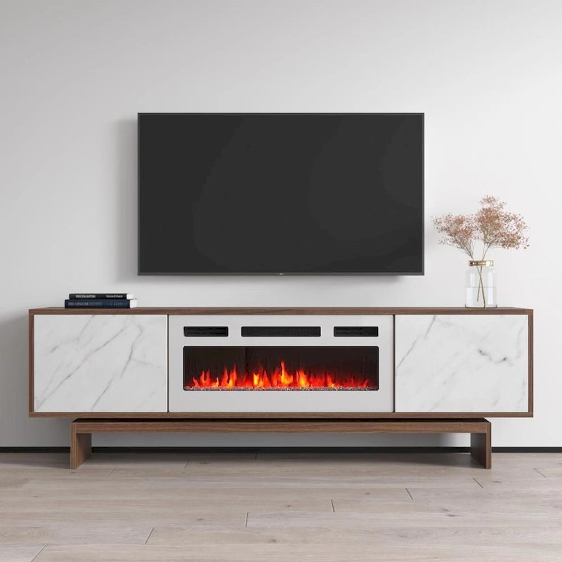 Fireplace TV Stand with Electric Insert - Fits TVs up to 80"