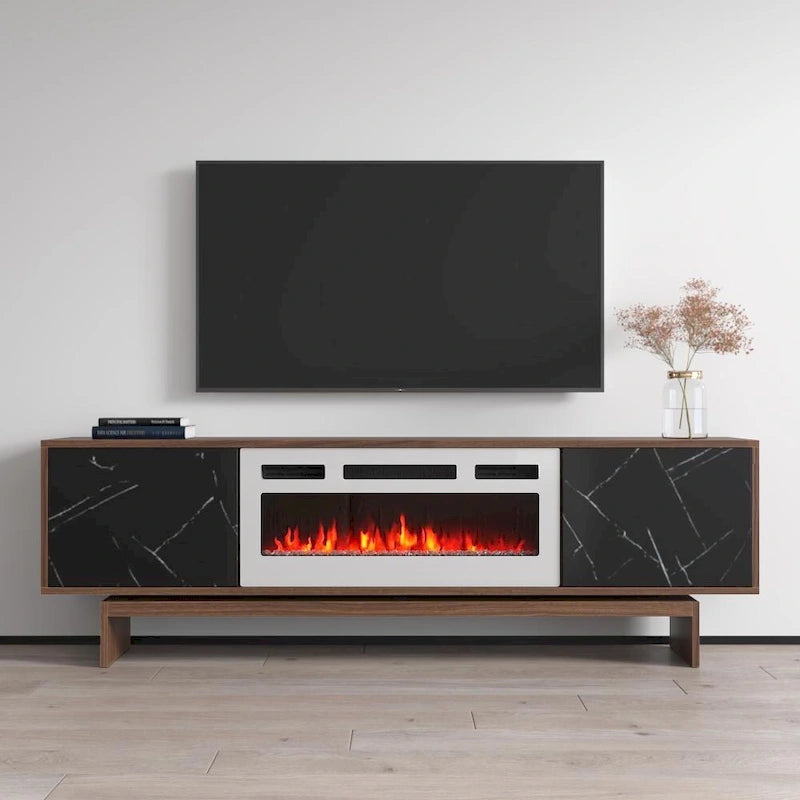 Fireplace TV Stand with Electric Insert - Fits TVs up to 80"