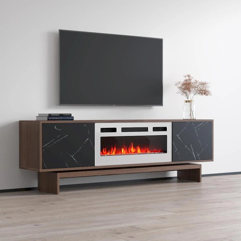 Fireplace TV Stand with Electric Insert - Fits TVs up to 80"