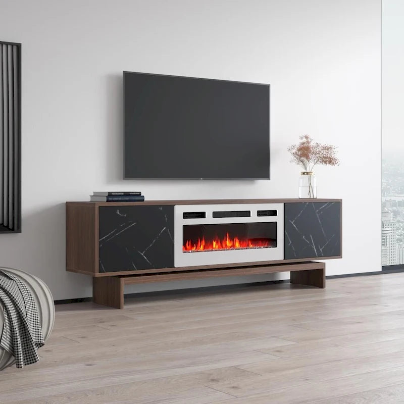 Fireplace TV Stand with Electric Insert - Fits TVs up to 80"