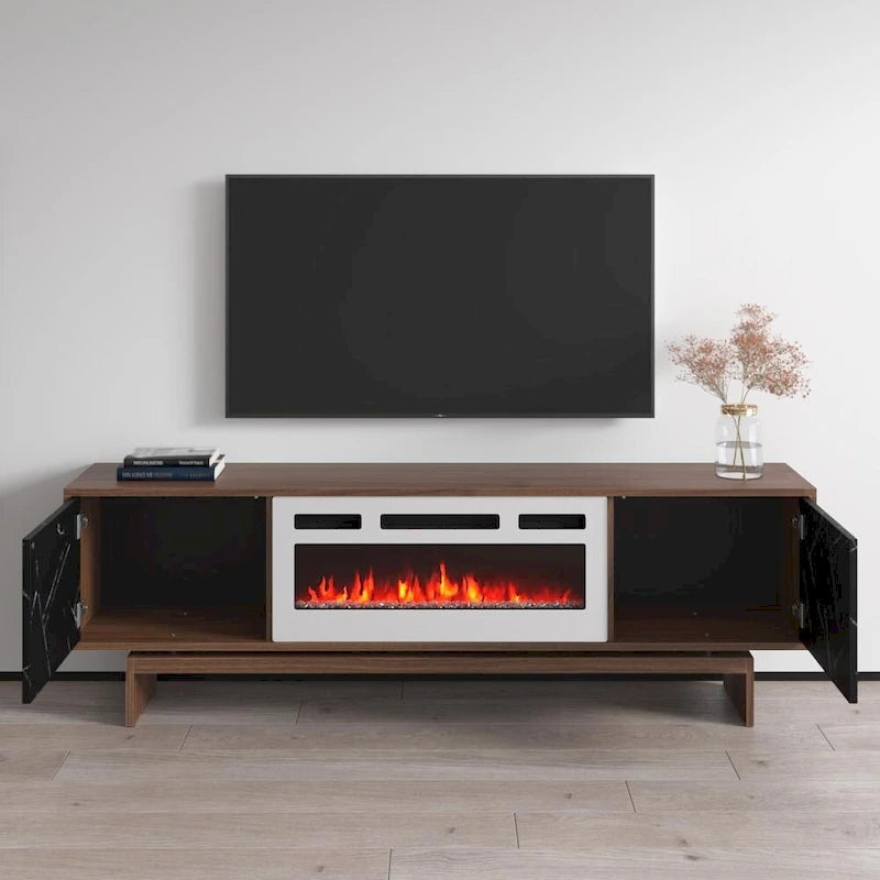 Fireplace TV Stand with Electric Insert - Fits TVs up to 80"