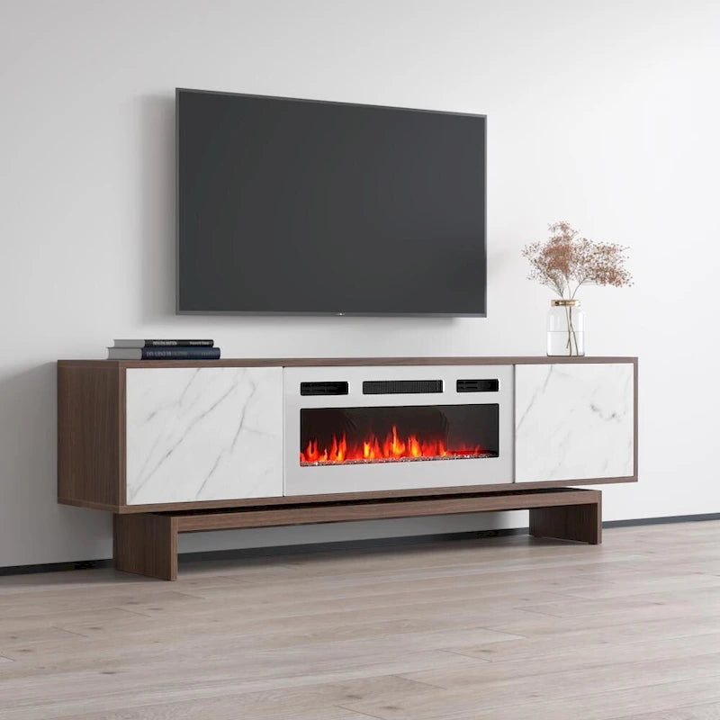 Fireplace TV Stand with Electric Insert - Fits TVs up to 80"