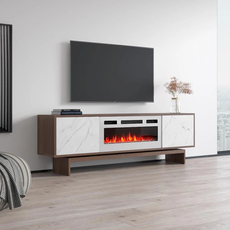 Fireplace TV Stand with Electric Insert - Fits TVs up to 80"